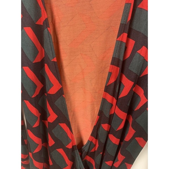 Diane Von Furstenberg Vintage Womens Silk Geometric‎ Wrap Dress Red Black 00 - Picture 4 of 14